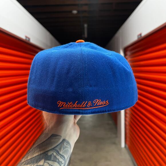 Mitchell & Ness Denver Broncos Fitted Hat 7 5/8 Royal Blue Retro Logo - Picture 4 of 7